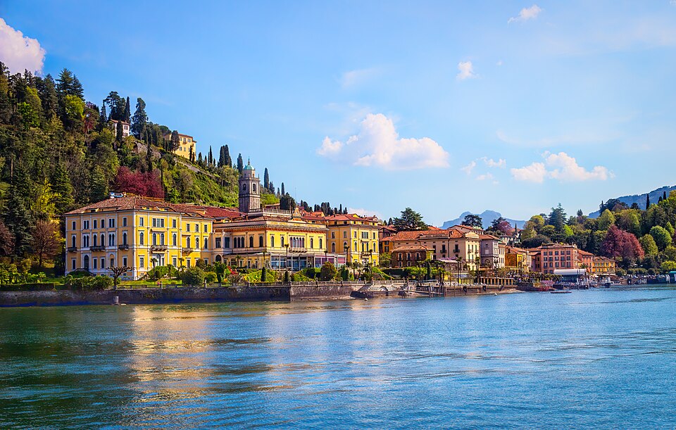 Bellagio waterfront and gardens beside Lake Como